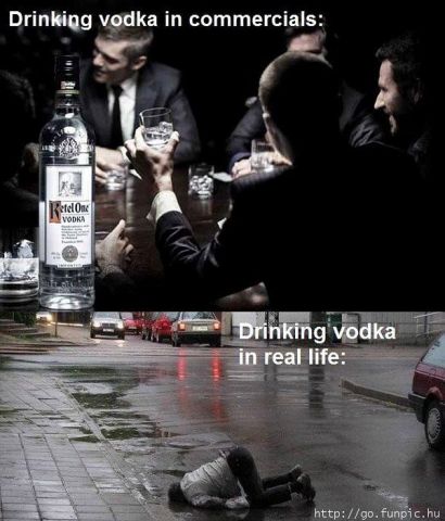 Vodka ivás a reklámokban és a valóságban